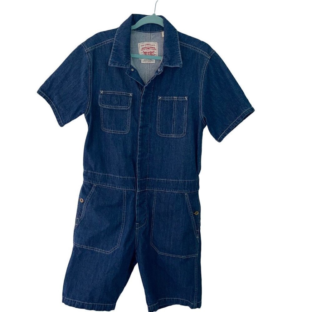 Levis Womens Romper Size XS Dark Blue Pure Cotton Unisex Denim Utility